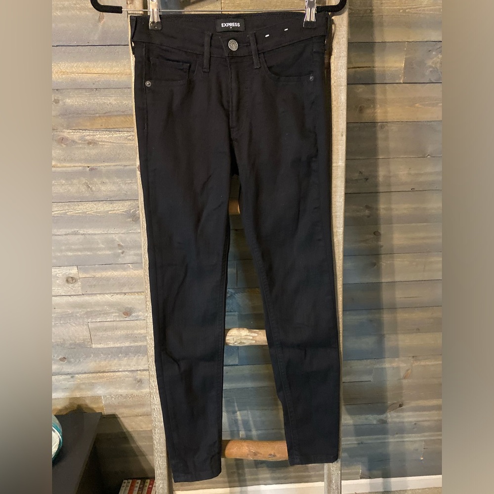 Express Women's Black Mid rise Skinny Jeans -Stretchy